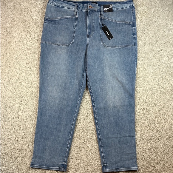 Express Straight Ankle High Rise Jeans - Picture 1 of 9
